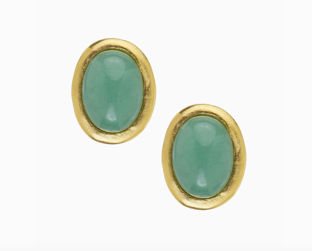 Susan Shaw Jade Cabochon Studs