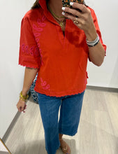 Load image into Gallery viewer, Tru Luxe Cord Embroidered Scallop Edge Top
