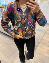 Load image into Gallery viewer, John Mark Mixed Print Cardigan Sweater
