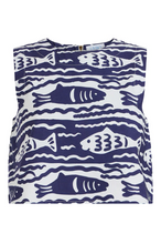 Load image into Gallery viewer, Livro Fish Print Crop Top
