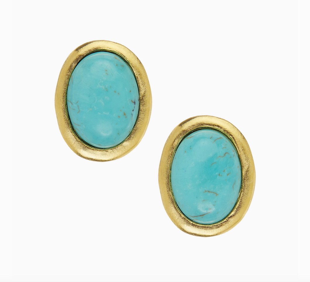 Susan Shaw Turquoise Cabochon Studs