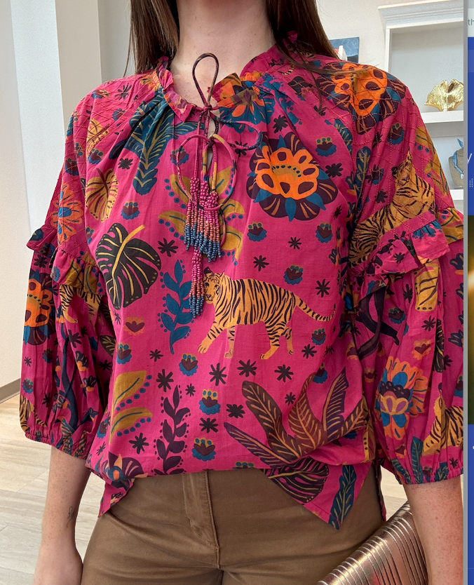Floral V Neck Printed Top