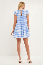 Load image into Gallery viewer, English Factory Gingham Baby Blue Dress
