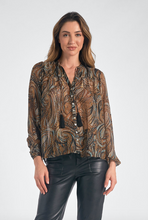Load image into Gallery viewer, Brown Paisley Blouse
