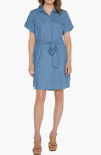 Load image into Gallery viewer, Liverpool Chambray Shirt Dress
