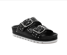 Load image into Gallery viewer, J Slides Roget Stud Black Leather
