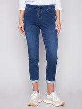 Load image into Gallery viewer, Charlie B Knit Denim Jogger
