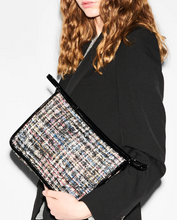 Load image into Gallery viewer, MZ Wallace Metro Clutch Midnight Sparkle Boucle
