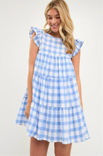 Load image into Gallery viewer, English Factory Gingham Baby Blue Dress
