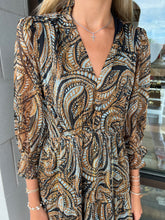 Load image into Gallery viewer, Brown Paisley Midi Dress
